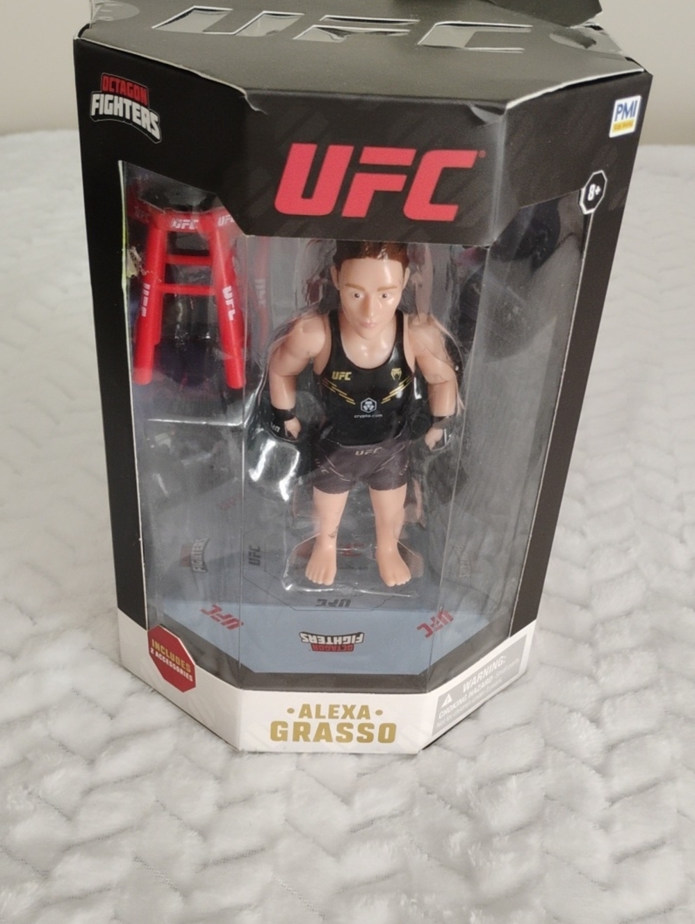 UFC Alexa Grasso Action Figure - Black Outfit with Red Stool